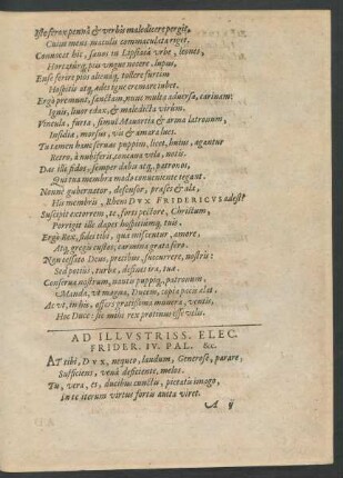 Ad Illustriss. Elec. Frider. IV. Pal. &c.
