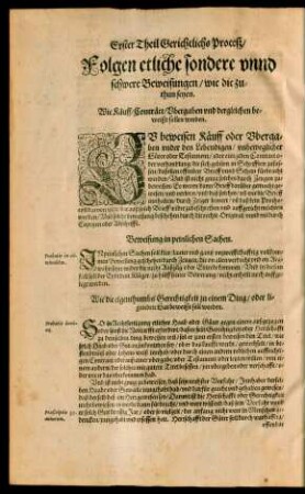 Folgen etliche sondere unnd schwere Beweisungen/ wie die zuthun seyen.