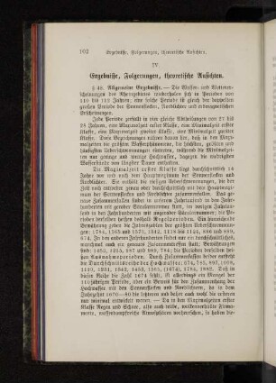 IV: Ergebnisse, Folgerungen, theoretische Ansichten.