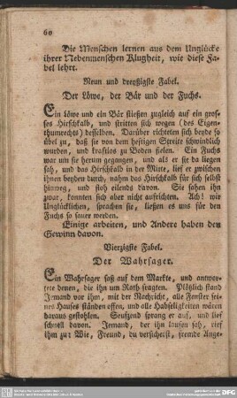 Vierzigste Fabel. Der Wahrsager