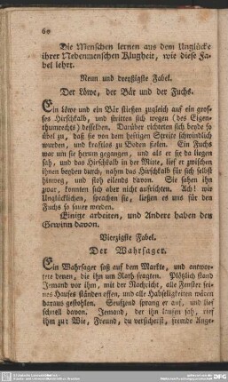 Vierzigste Fabel. Der Wahrsager