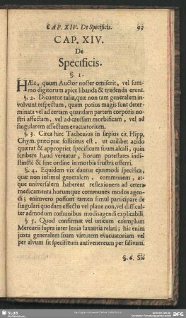 Cap. XIV. De Specificis