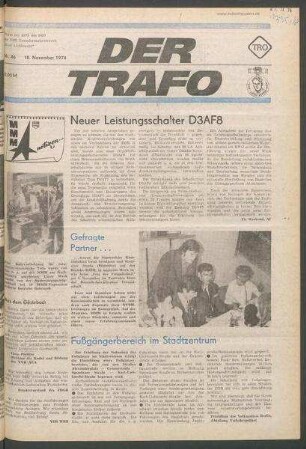 TRO-Betriebszeitung 'Der Trafo'; Nr. 46/1974 (18. November 1974)