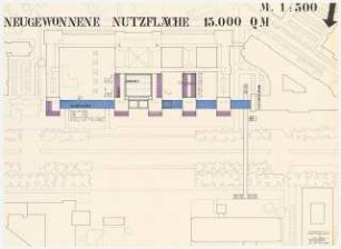 Technische Universität Berlin Hauptgebäude: Lageplan, Ausschnitt, 1:500 (Nutzflächenzugewinn)