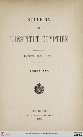 3.Ser. 4: Bulletin de l'Institut Egyptien