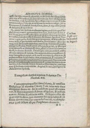 Euangelium dominicæ primæ Aduentus Do. Matthæi. xxi.