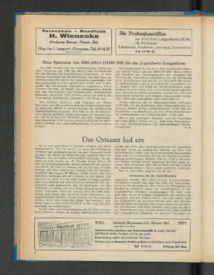 Neue Sparcasse von 1864 stiftet 121 000 DM für das Jugendheim Langenhorn