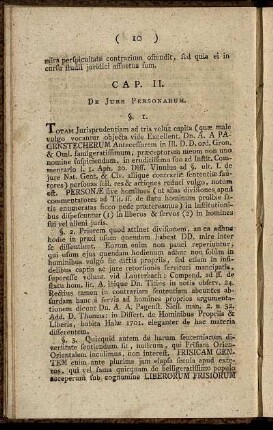 Cap. II. De Jure Personarum.