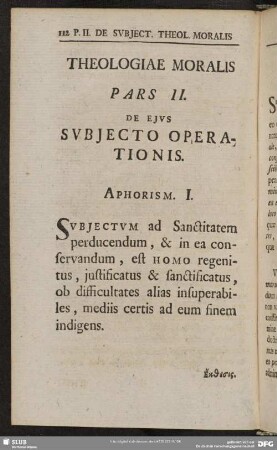 Pars II. De Ejus Subjecto Operationis