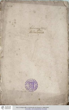 [Vorderdeckel] Astronomica / Astrologia