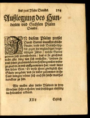 Außlegung des Hunderten und Sechsten Psalm Davids.