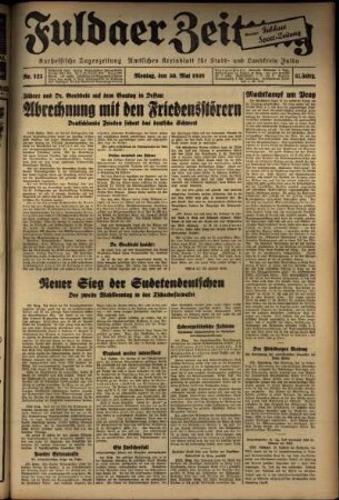Ausgabe vom Montag, den 30. Mai 1938.