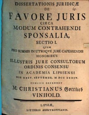 De favore iuris circa modum contrahendi sponsalia