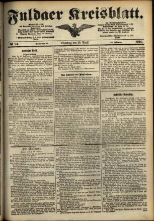 Ausgabe vom Dienstag, den 26. April 1910.