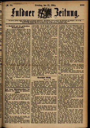 Ausgabe vom Dienstag, den 27. März 1888.