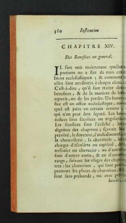 Chapitre XIV. Des Benefices en general.