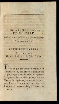 Prémiere Partie. Du Batême.