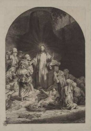 Christus predigend (sog. Hundertguldenblatt), zerteilte Platte, Mitte
