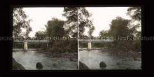 Brücke über den Tjiliwong Fluss, heute Kali Ciliwung Fluss, im Botanischen Garten, Kebun Raya Bogor, Buitenzorg