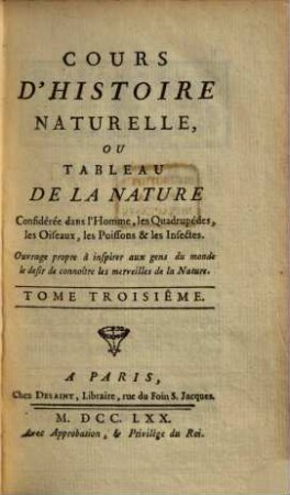Cours d'Histoire naturelle, 3