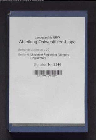 Gewerbliche Verhandlungen aus dem Amt Sternberg-Barntrup