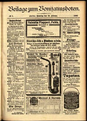 Zweite Ausgabe vom Sonntag, den 16. Februar 1902.