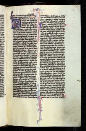 Bewohnte Initiale (Liber Levitici): V(ocavit autem Moysen), Drachen
