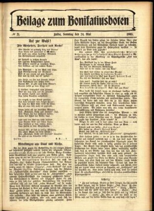 Zweite Ausgabe vom Sonntag, den 24. Mai 1903.