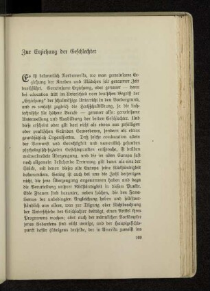 Zur Erziehung der Geschlechter