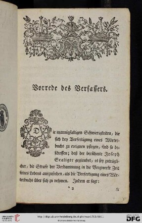 Vorrede des Verfassers