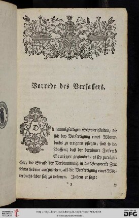 Vorrede des Verfassers