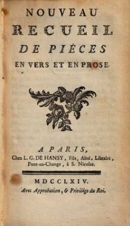 Nouveau récueil de pièces en vers et en prose