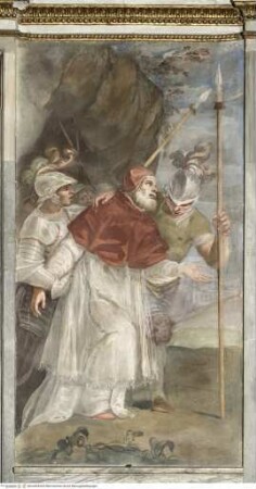 Freskenzyklus zum Leben des heiligen Papst Anicetus, Der heilige Anicetus wird aus seinem Kerker geführt