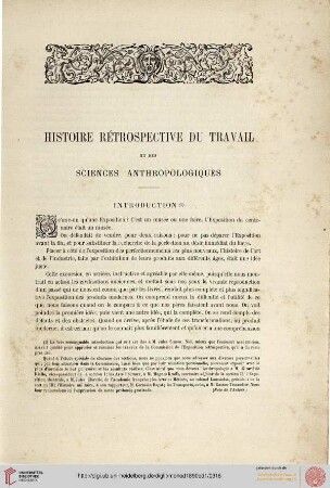 Histoire rétrospective du travail et des sciences anthropologiques