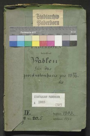 Wahlen für das Abgeordneten-Haus pro 1894/98