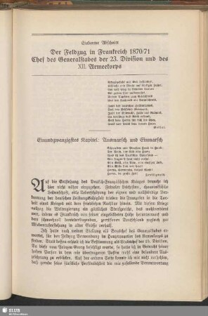 Siebenter Abschnitt: Der Feldzug in Frankreich 1870/71. Chef des Generalstabes der 23. Division und des XII. Armeekorps