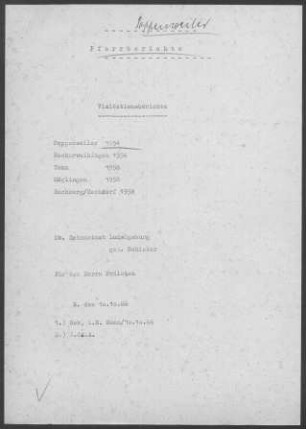 Poppenweiler: Pfarrbericht 1954