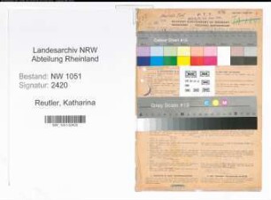 Entnazifizierung Katharina Reutler , geb. 27.11.1898 (Arbeiterin)