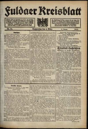Ausgabe vom Donnerstag, den 04. März 1915.