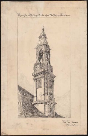 Reformierte Hofkirche, Breslau Turmhelm mit Glockenspiel: Ansicht