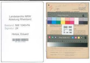 Entnazifizierung Eduard Hintze , geb. 10.09.1903 (Milchkontrolleur)