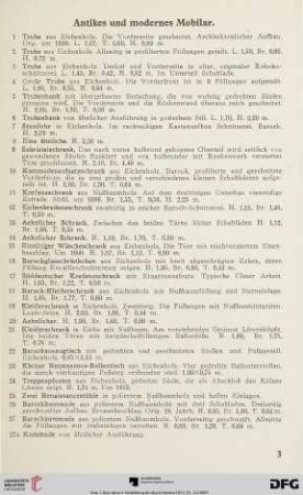 Antikes und modernes Mobilar (Nr. 1-91)