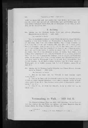 Versammlung zu Walk. - 1423 Juli 11.