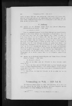 Versammlung zu Walk. - 1423 Juli 11.