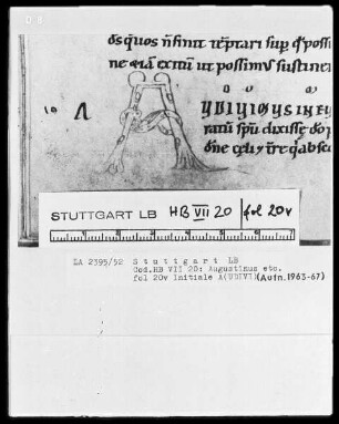 Augustinus etcetera, Sermones — Initiale A(UDIVI), Folio 20verso