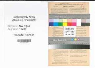 Entnazifizierung Heinrich Reinartz , geb. 28.08.1922 (Former)