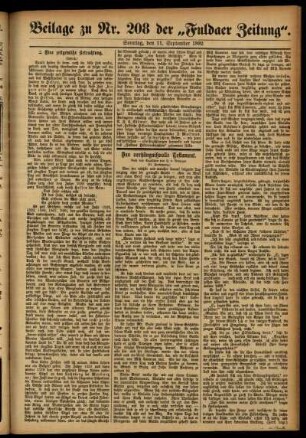 Zweite Ausgabe vom Sonntag, den 11. September 1892.