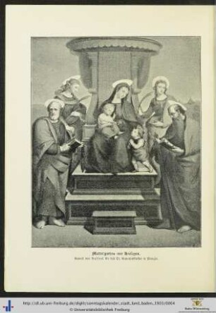 Illustration: Muttergottes mit Heiligen.
