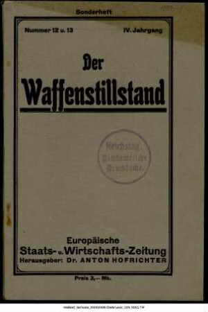 Waffenstillstand und Friedensvertrag