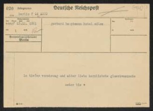 Brief von Gerhart Hauptmann an Oscar Bie